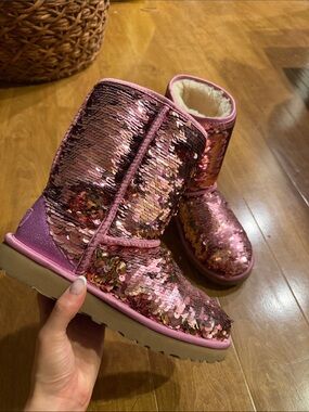 Pink Sequin Short Ugg Boots 7